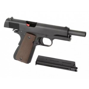 Страйкбольный пистолет Colt 1911, Gas, чёрный, металл (KJW)